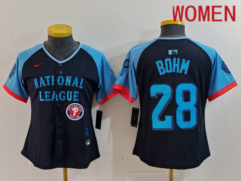 Women Philadelphia Phillies #28 Bohm Blue All star 2024 Nike MLB Jersey style 1